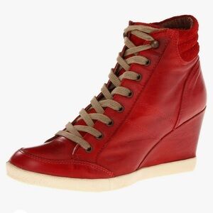 MIZ MOOZ Angie Wedge Ankle Lace Bootie Sneaker - Red Size EU 39 (8.5-9 US)